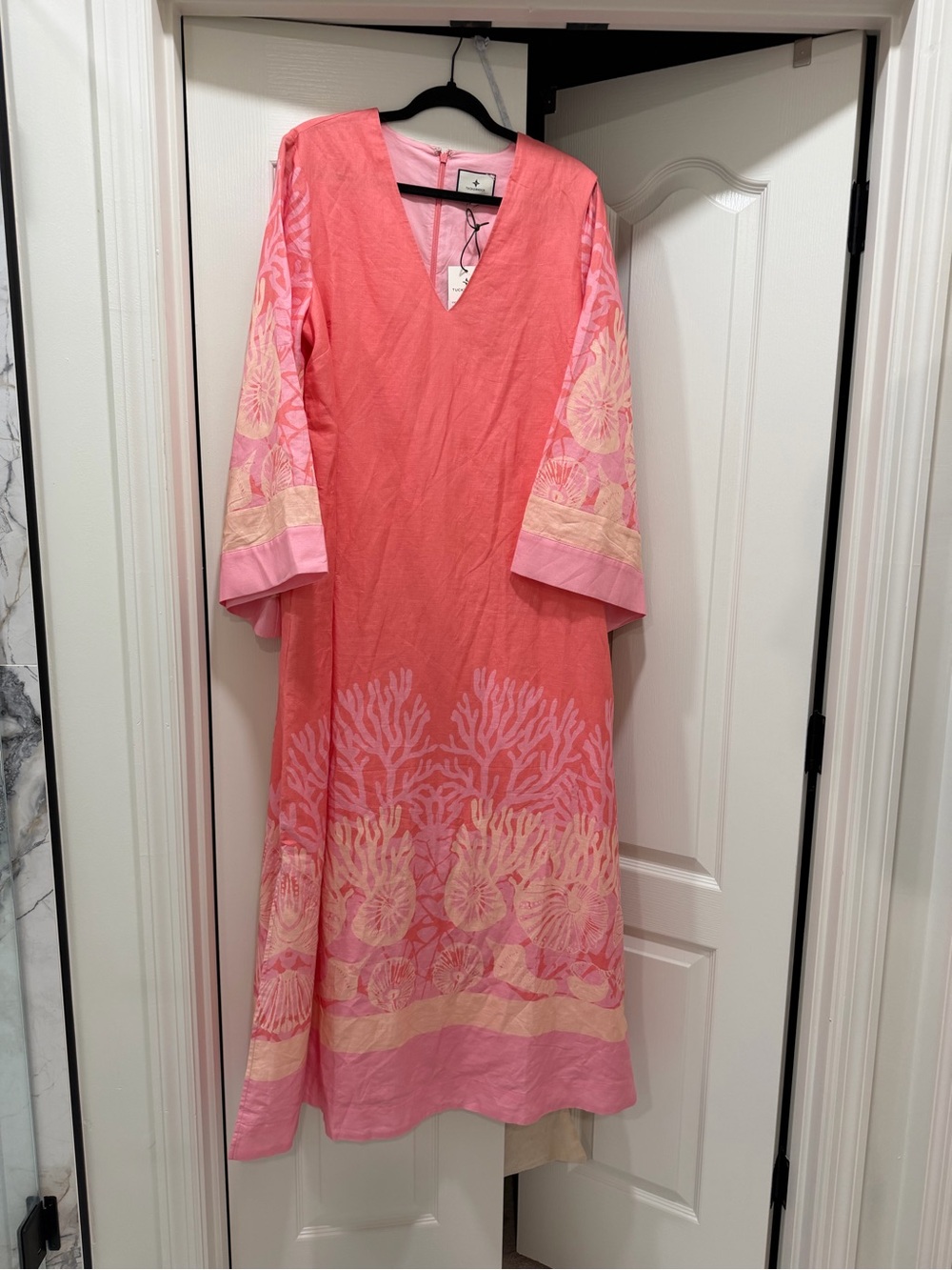 Tuckernuck Pink Coral-Print V-Neck Maxi Dress - Picture 3 of 5
